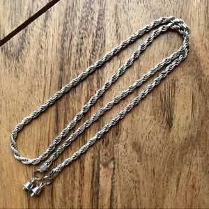 Italian Sterling Silver Rope Necklace // 20 in.